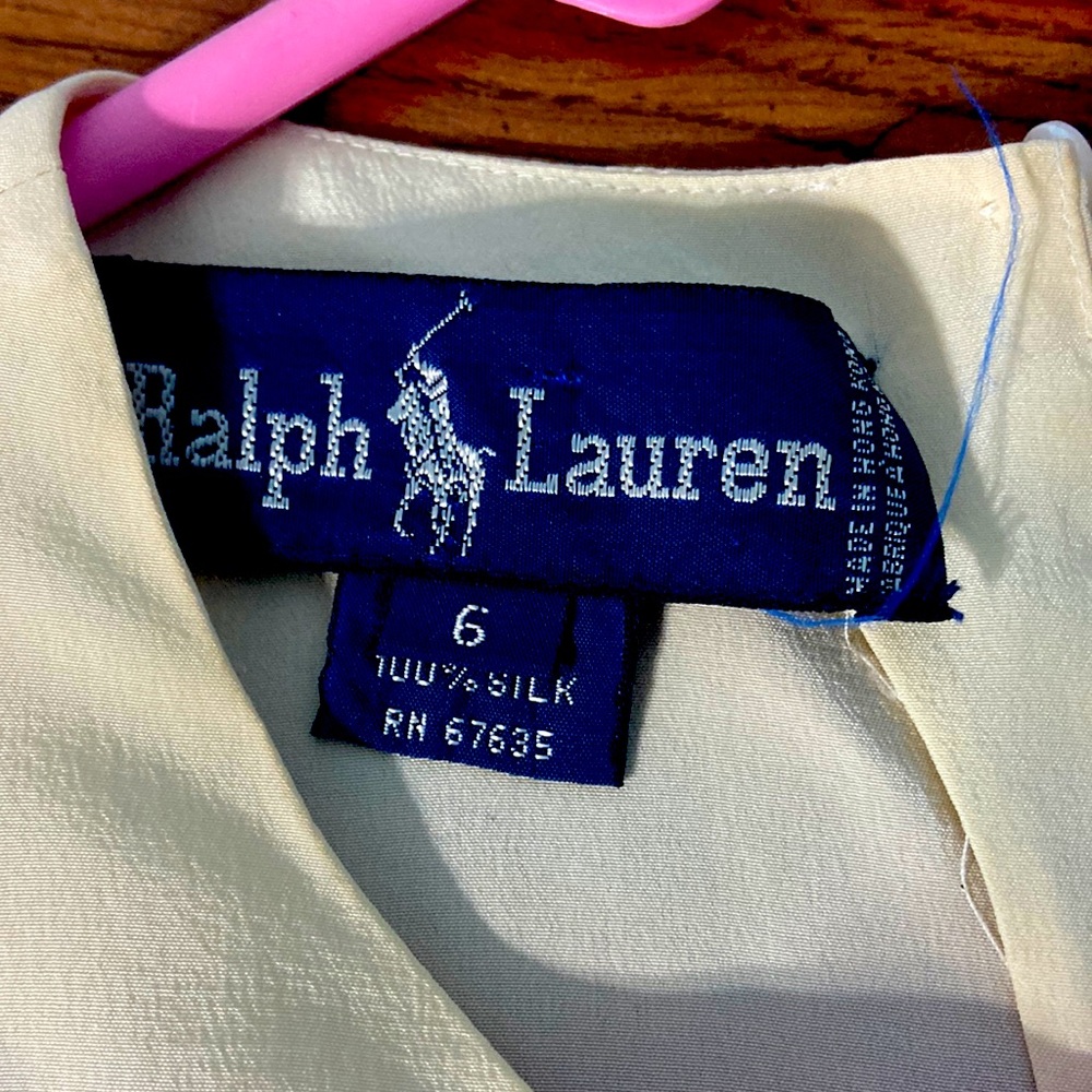 Cream size 6, Ralph Lauren, silk shirt
